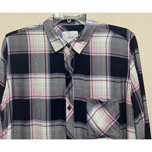 Rails Long Sleeve Button Down Shirt Blue Pink Plaid Size S Patch Pocket Soft - Picture 11 of 11